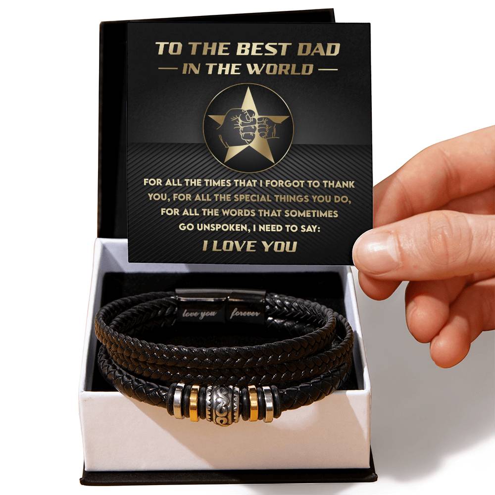 Dad-Need To Say-Bracelet Stylish Men's Leather Bracelet | Unique Father's Day Gift