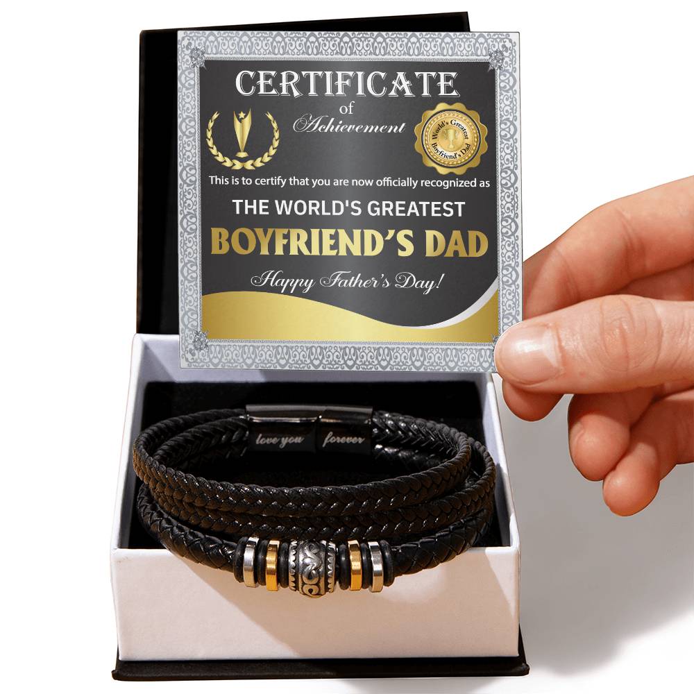 Boyfriend_s Dad-Officially Recognized -Stylish Men's Leather Bracelet | Unique Father's Day Gift