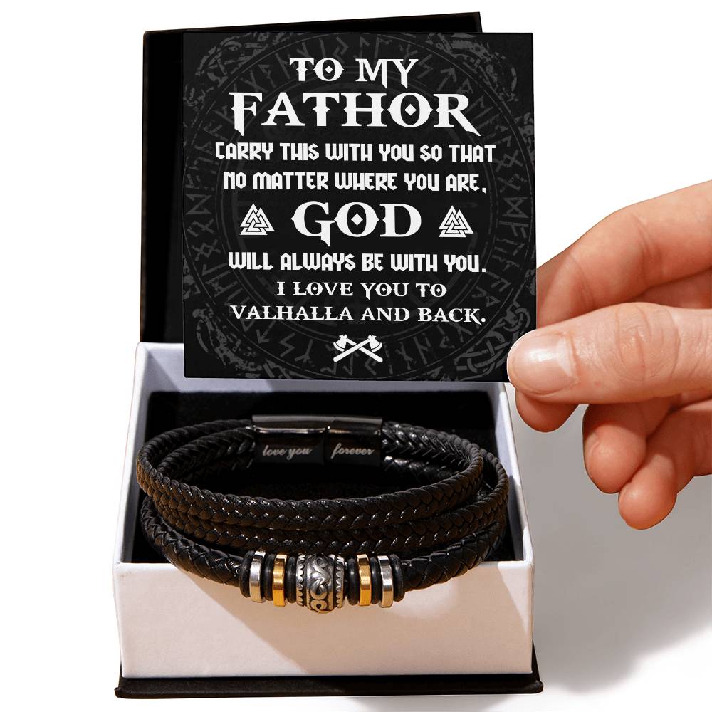 Dad-Be With You-Stylish Men's Leather Bracelet | Unique Father's Day Gift