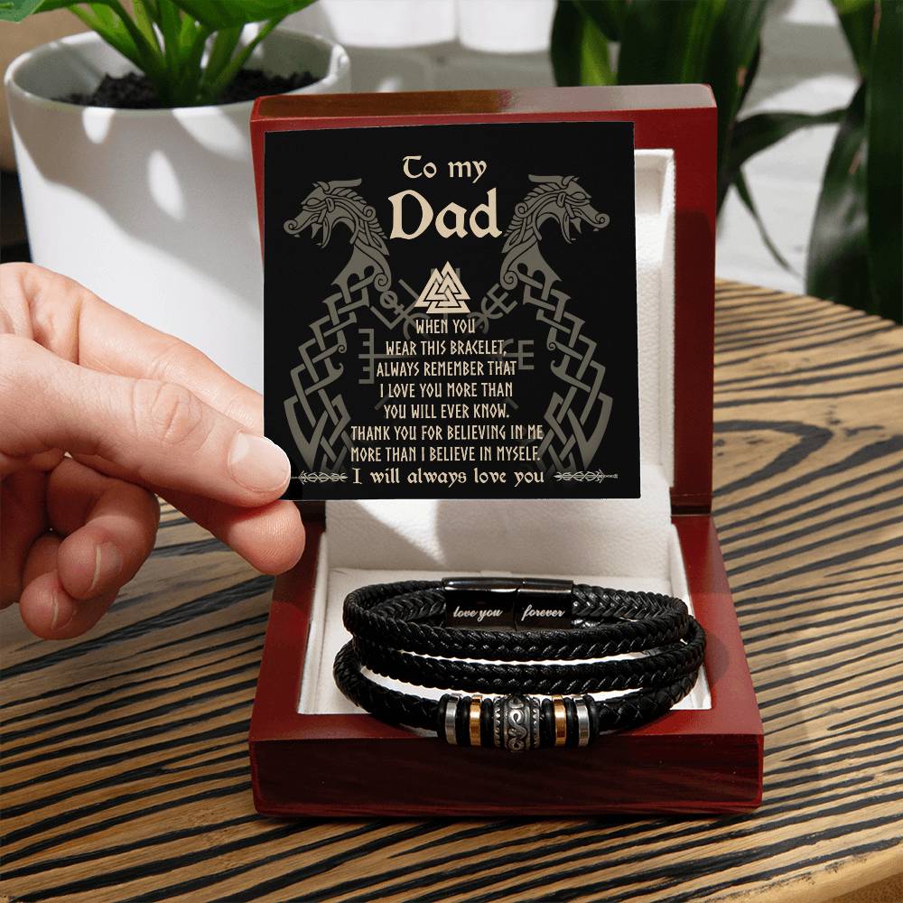 Dad-Will Ever Know-Bracelet Stylish Men's Leather Bracelet | Unique Father's Day Gift