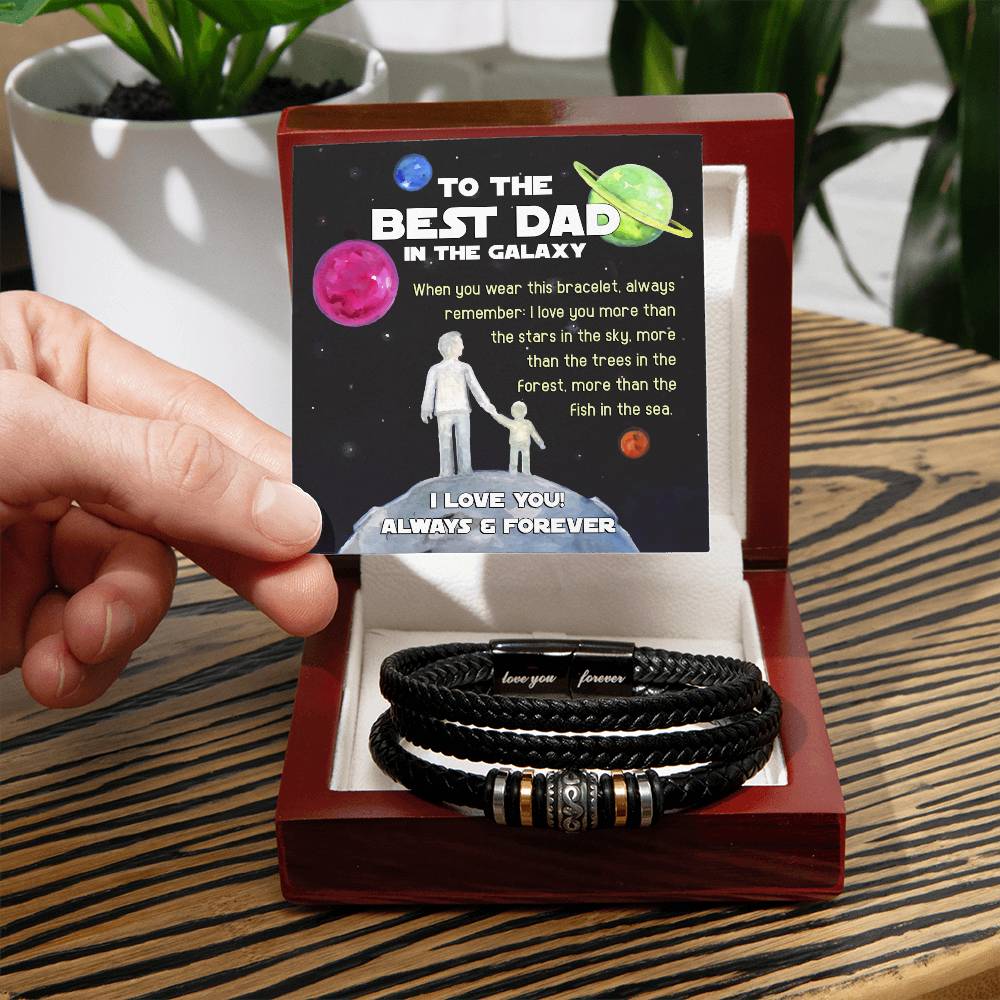 Dad-In The Galaxy-Stylish Men's Leather Bracelet | Unique Father's Day Gift