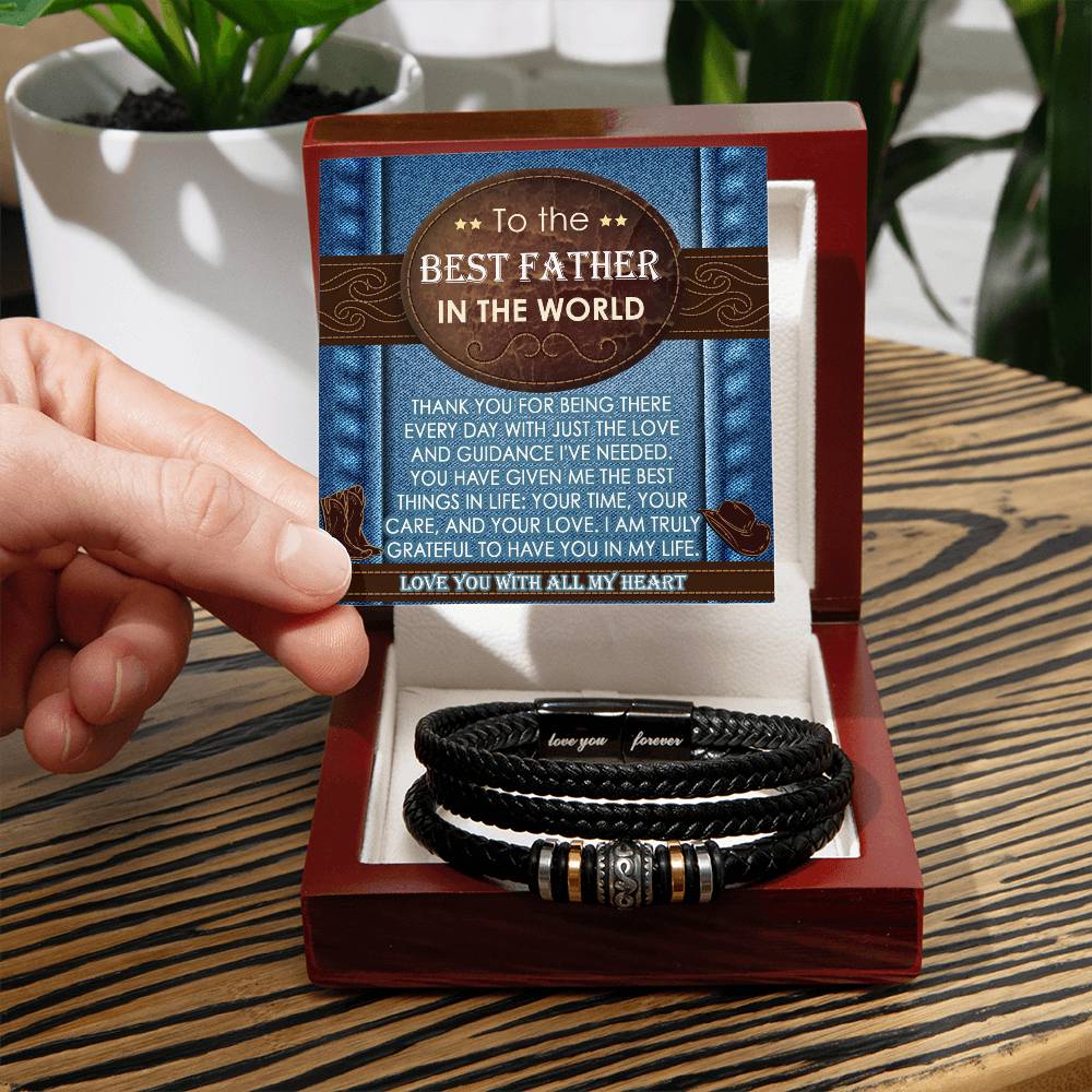 Dad-All My Heart-Stylish Men's Leather Bracelet | Unique Father's Day Gift