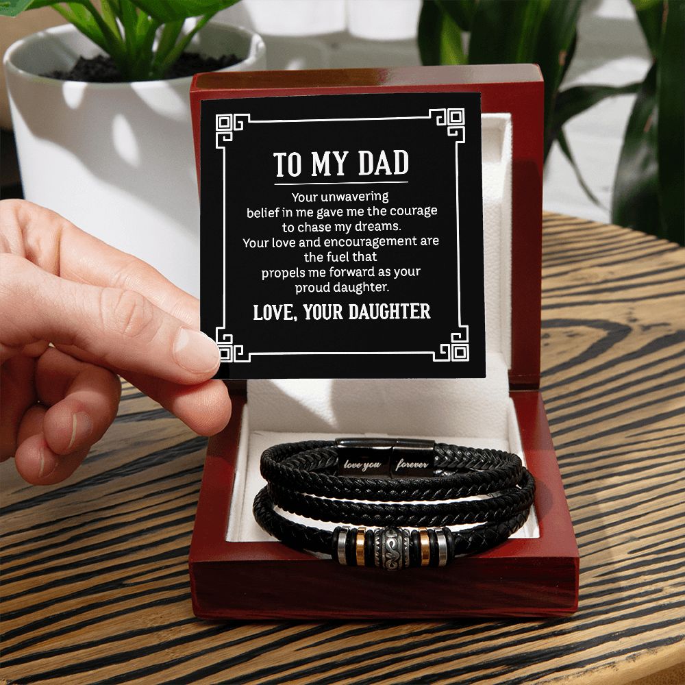 Unbreakable Bond: Father's Day Leather Bracelet
