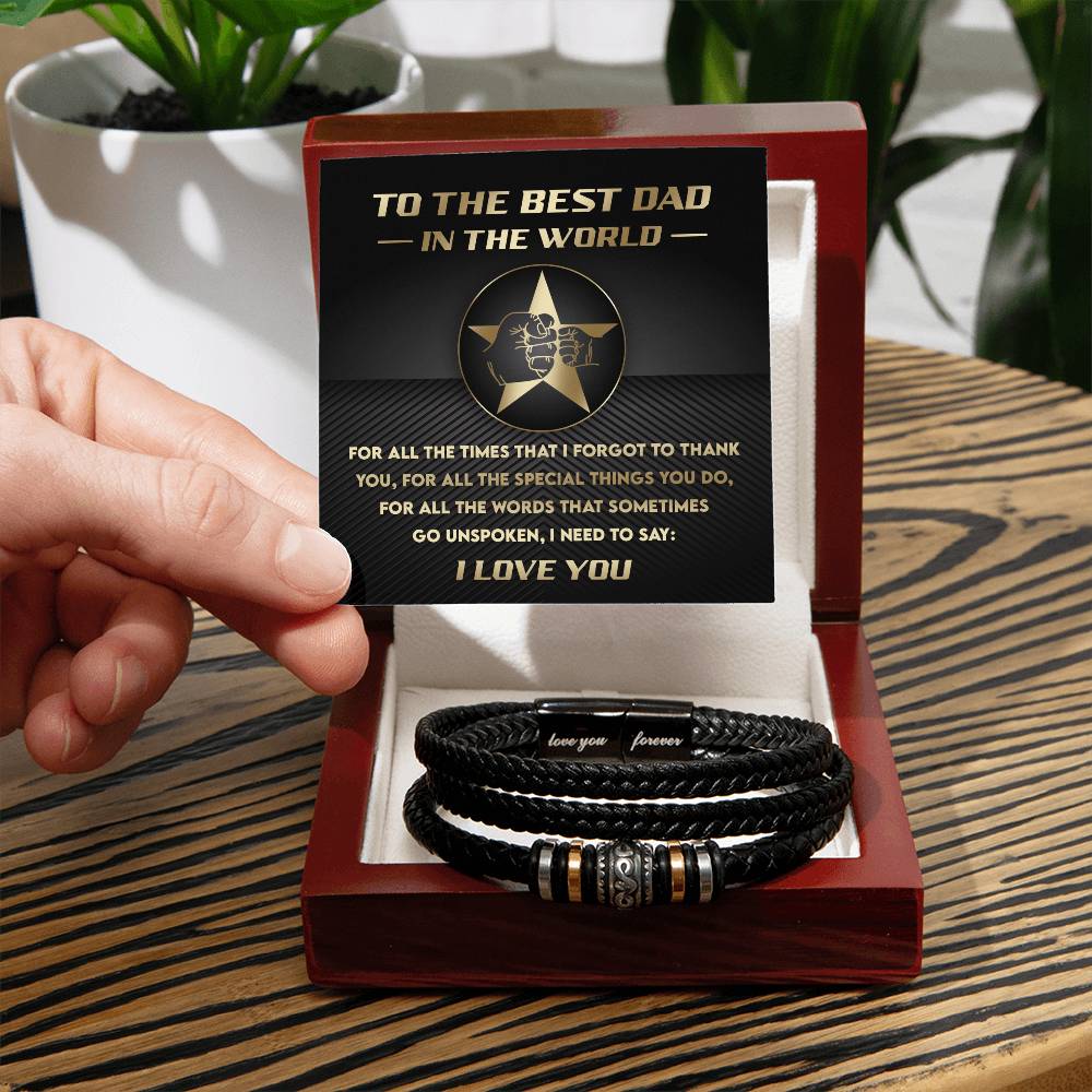 Dad-Need To Say-Bracelet Stylish Men's Leather Bracelet | Unique Father's Day Gift