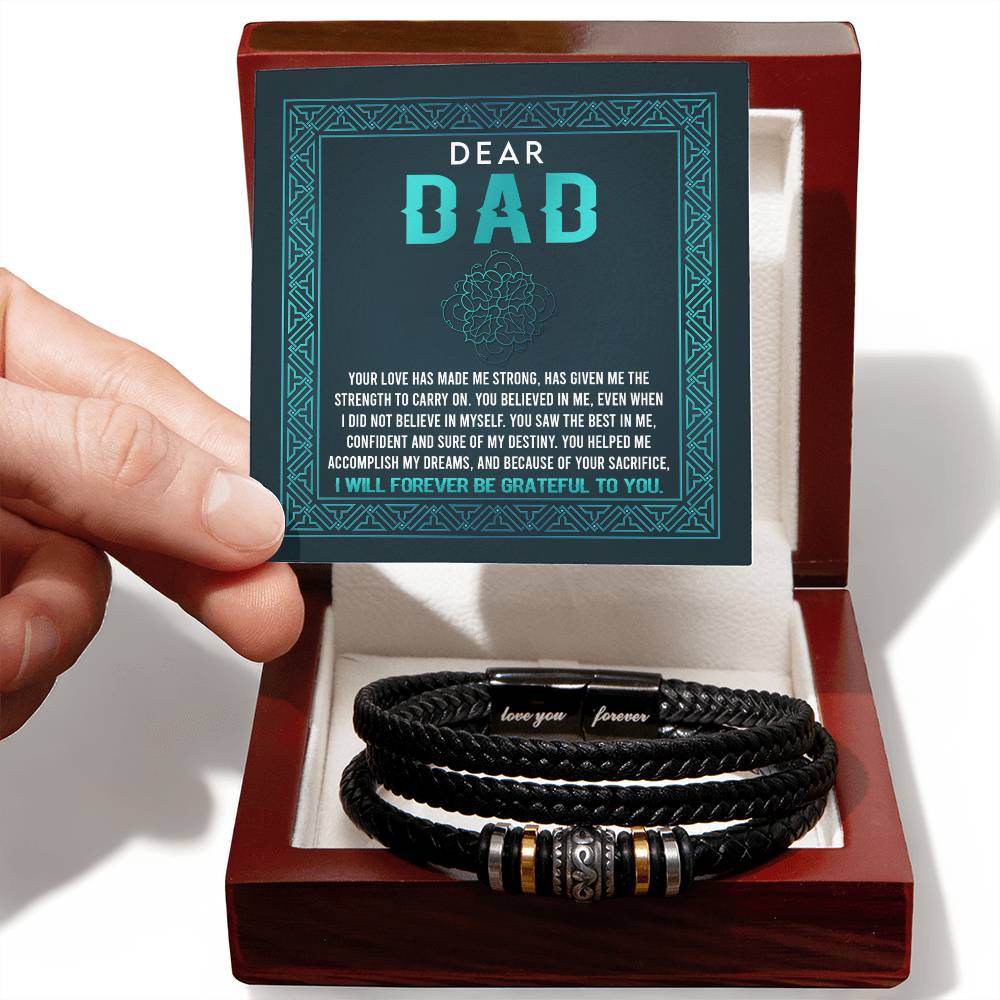 Dad-Grateful To You-Bracelet Stylish Men's Leather Bracelet | Unique Father's Day Gift