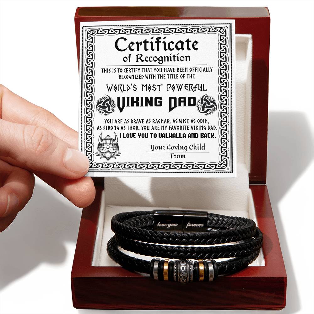 Dad-The Viking Dad-Bracelet Stylish Men's Leather Bracelet | Unique Father's Day Gift