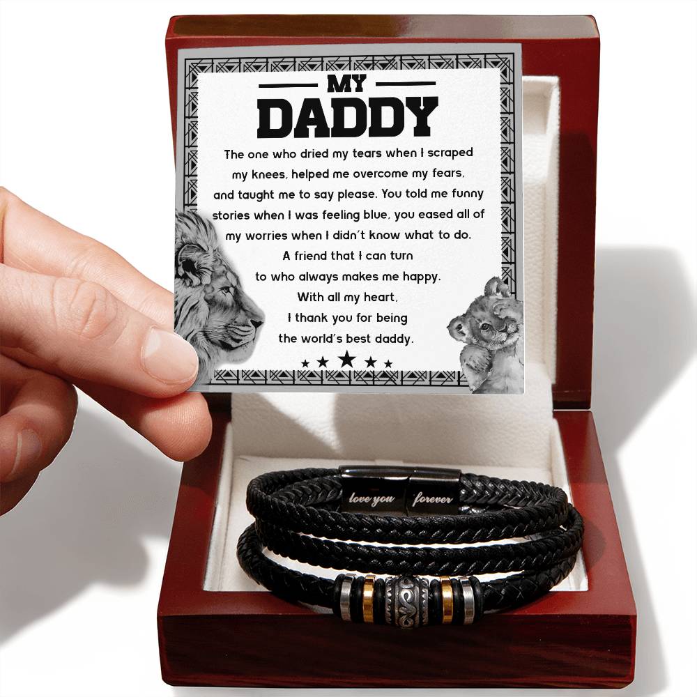 Dad-Makes Me Happy-Stylish Men's Leather Bracelet | Unique Father's Day Gift