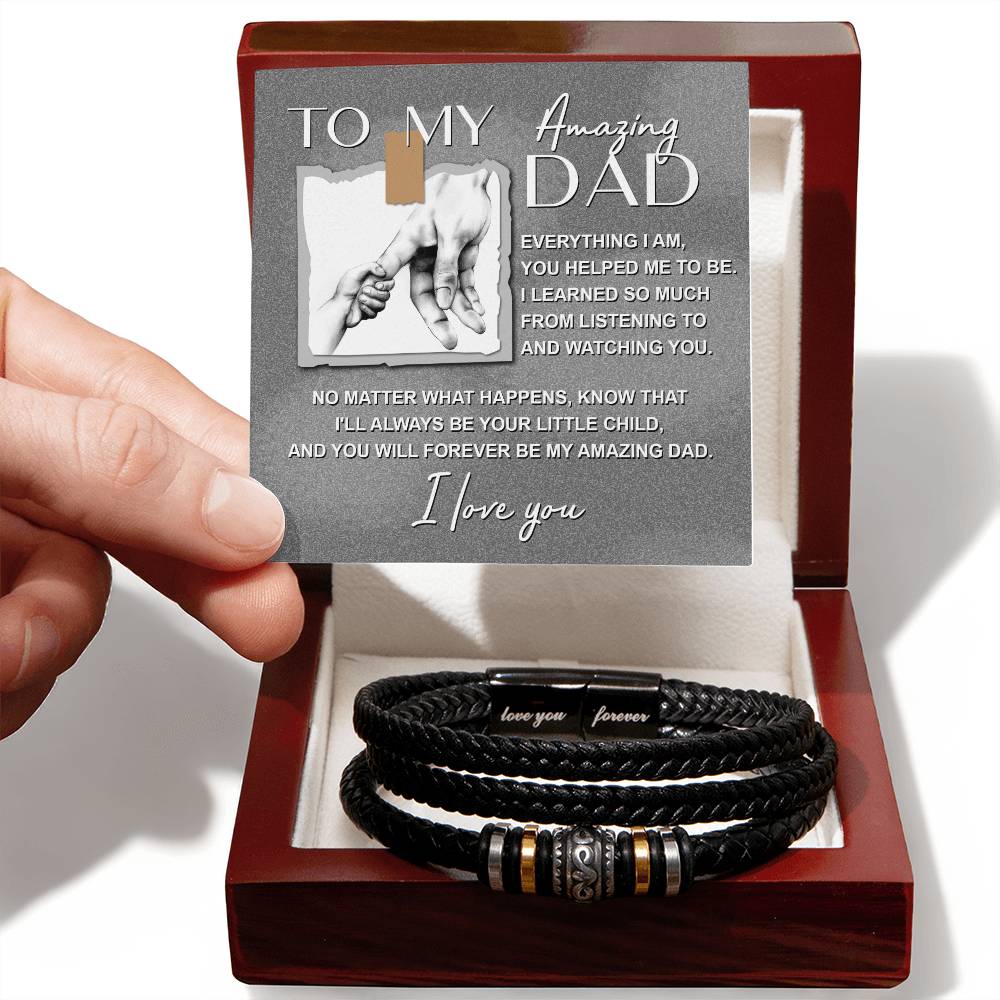 Dad-Always Be Your-Stylish Men's Leather Bracelet | Unique Father's Day Gift