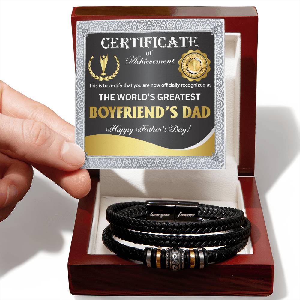 Boyfriend_s Dad-Officially Recognized -Stylish Men's Leather Bracelet | Unique Father's Day Gift