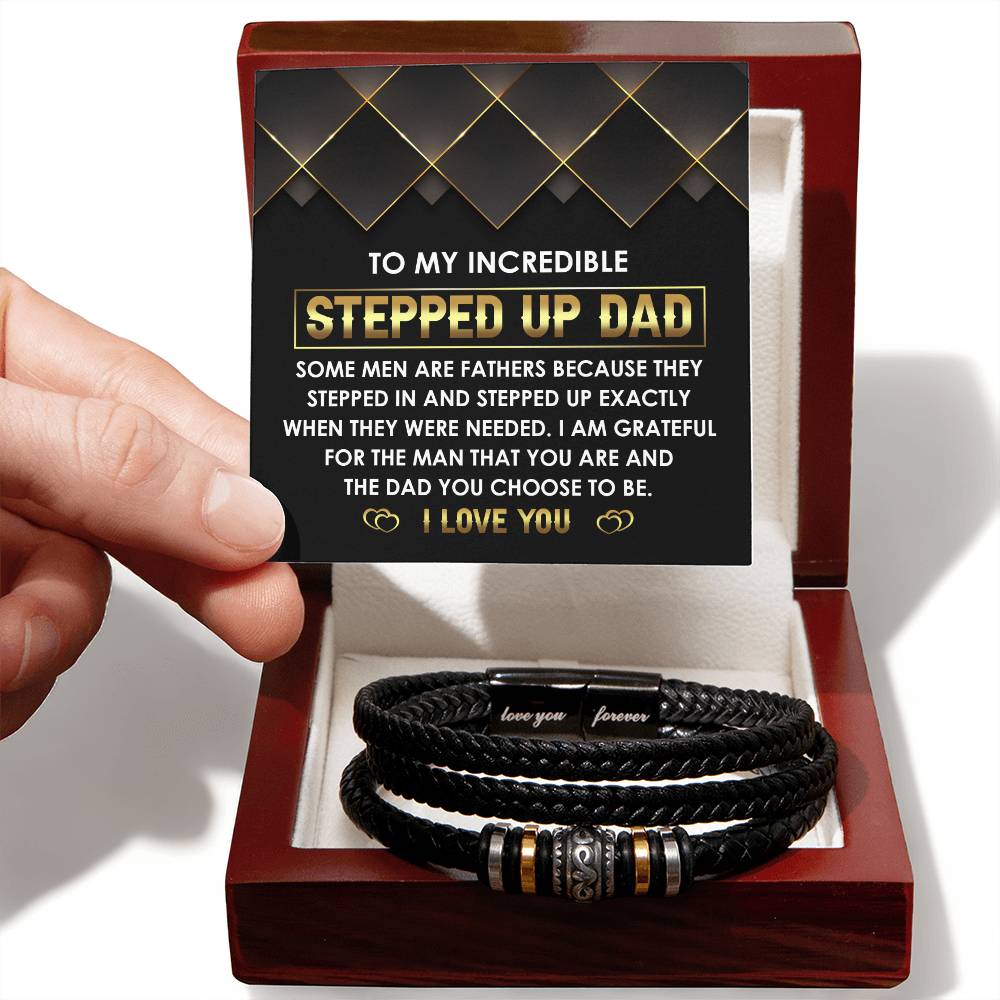 Step Dad-Choose To Be-Bracelet Stylish Men's Leather Bracelet | Unique Father's Day Gift