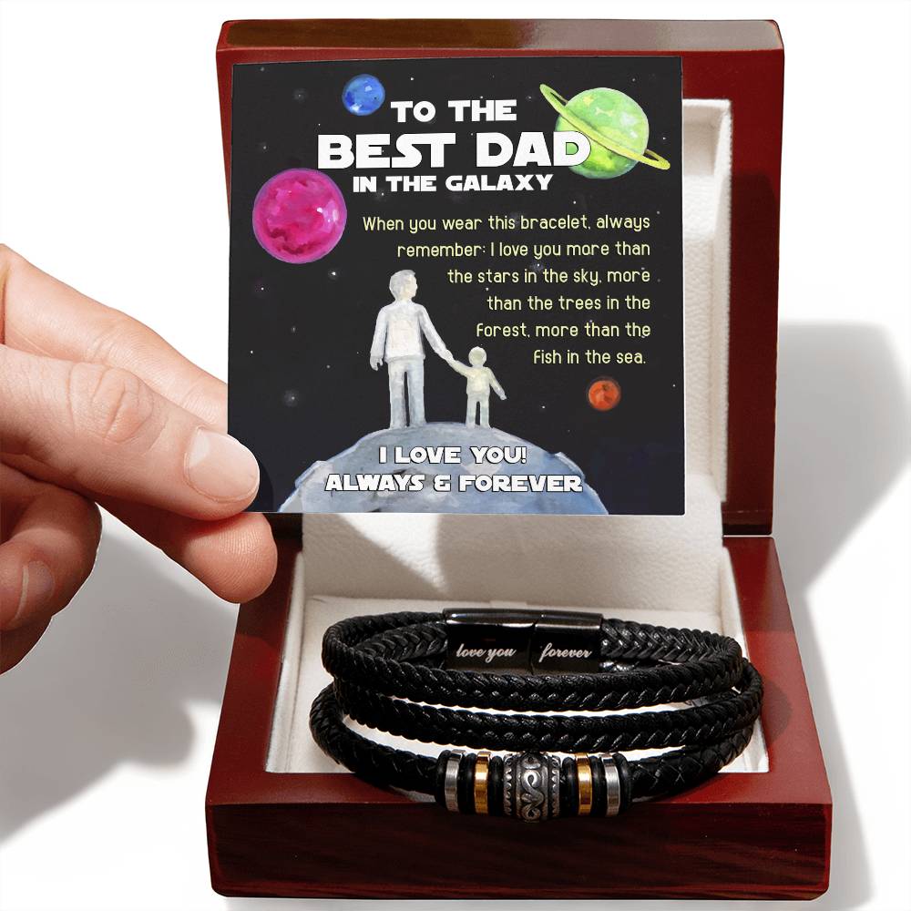 Dad-In The Galaxy-Stylish Men's Leather Bracelet | Unique Father's Day Gift