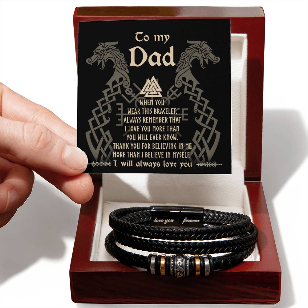 Dad-Will Ever Know-Bracelet Stylish Men's Leather Bracelet | Unique Father's Day Gift