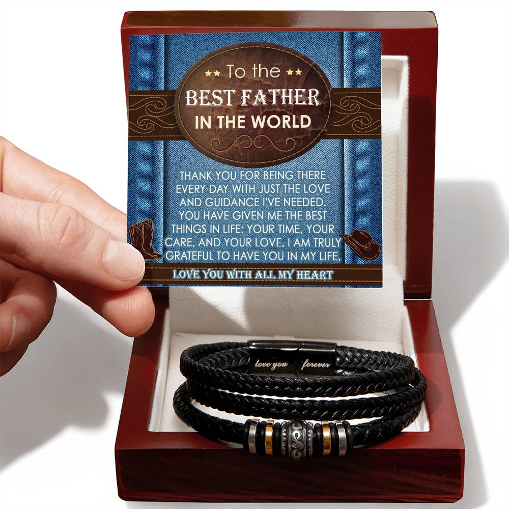 Dad-All My Heart-Stylish Men's Leather Bracelet | Unique Father's Day Gift