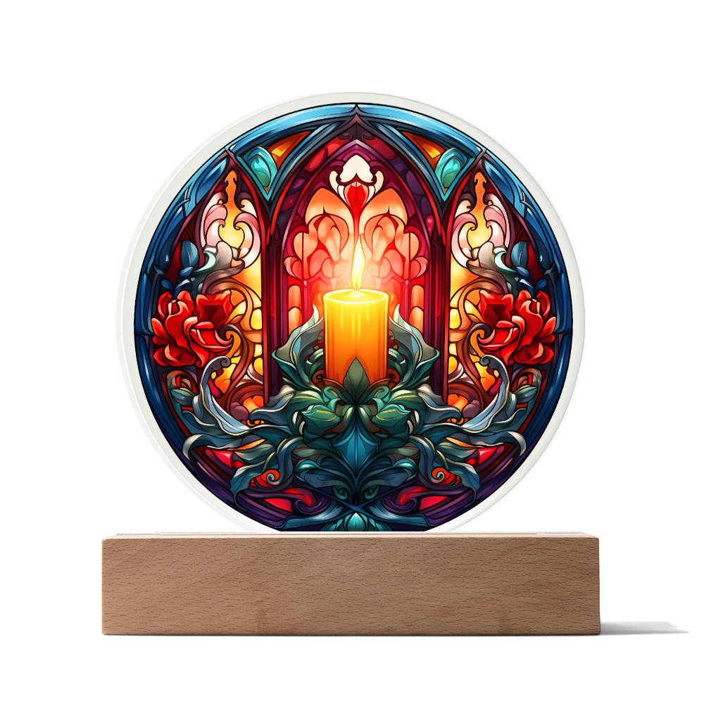 Warm Candle-Acrylic Circle Acrylic Plaque