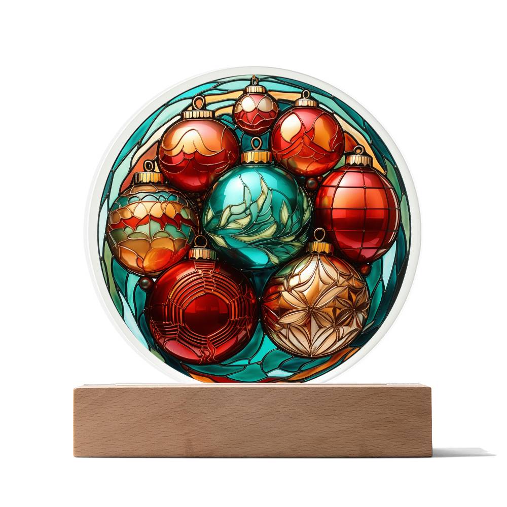 Christmas Balls Acrylic Circle Plaque