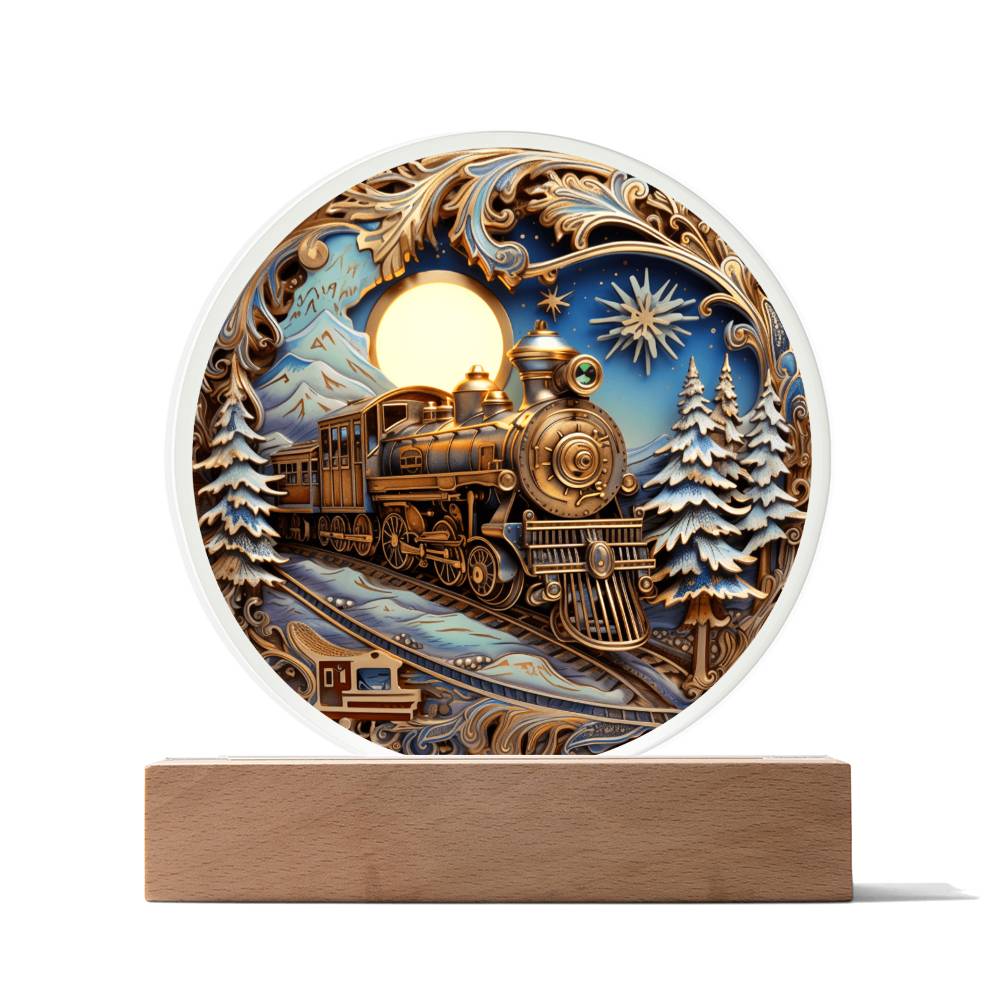 Fairy Tale Train Acrylic Circle Plaque