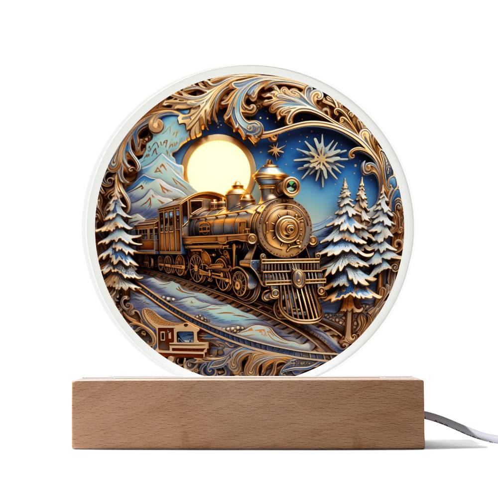 Fairy Tale Train Acrylic Circle Plaque