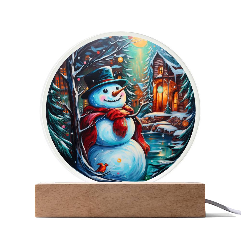 Snowman Is Feeling Acrylic Circle Plaque