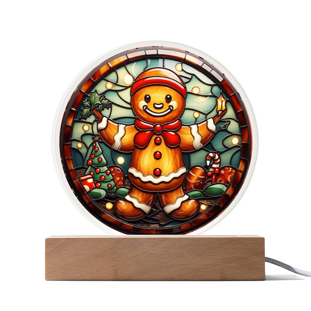 Christmas Gingerbread Acrylic Circle Plaque