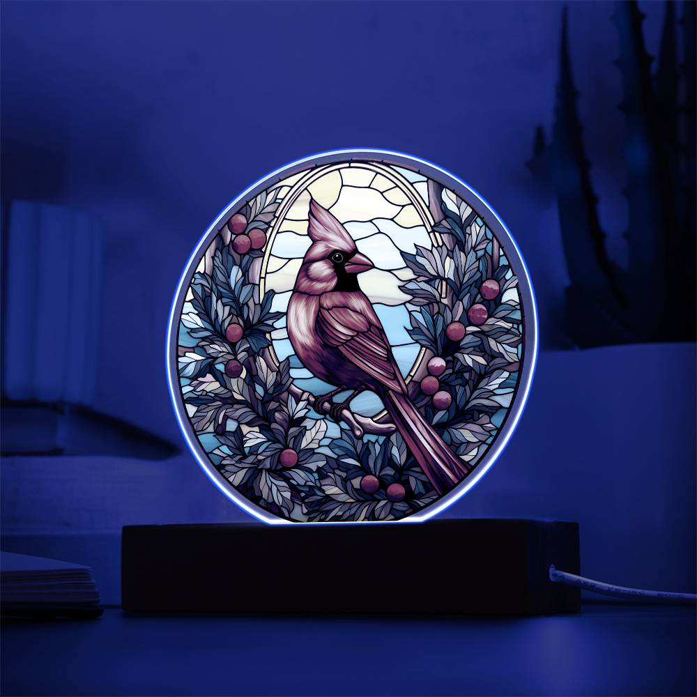 Christmas Cardinal Acrylic Circle Plaque