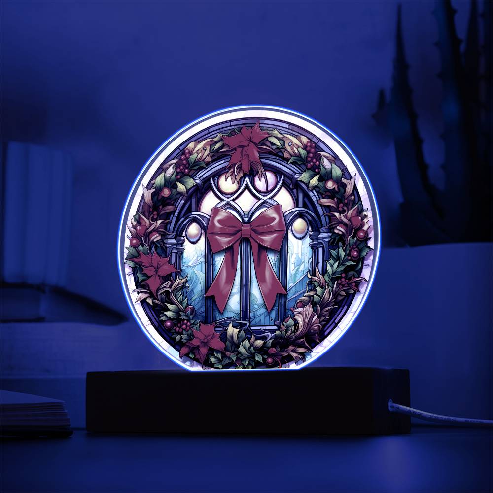 Christmas Wreath-Acrylic Circle Plaque