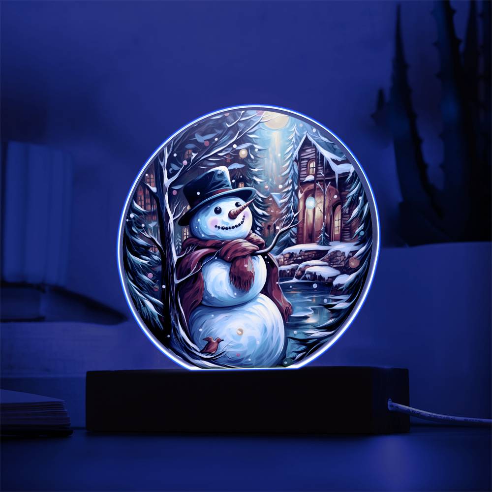 Snowman Is Feeling Acrylic Circle Plaque