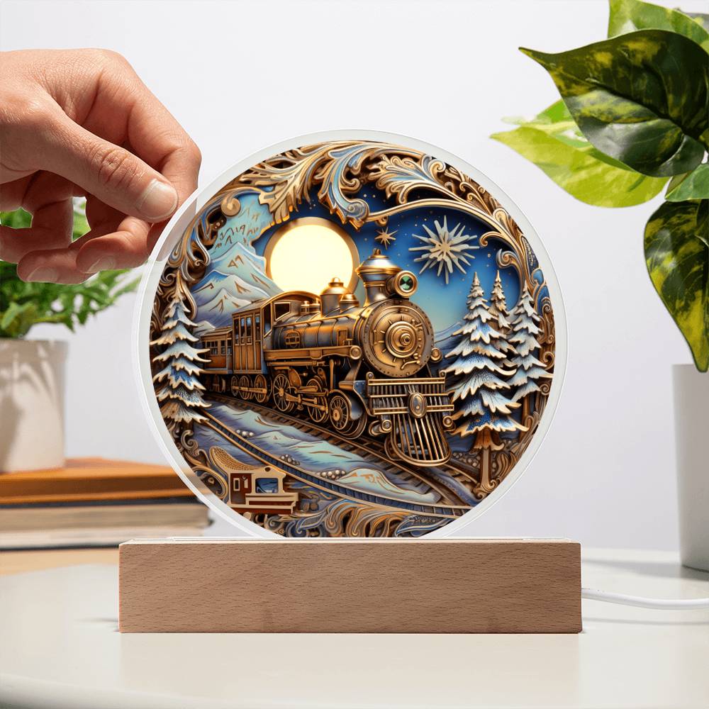 Fairy Tale Train Acrylic Circle Plaque
