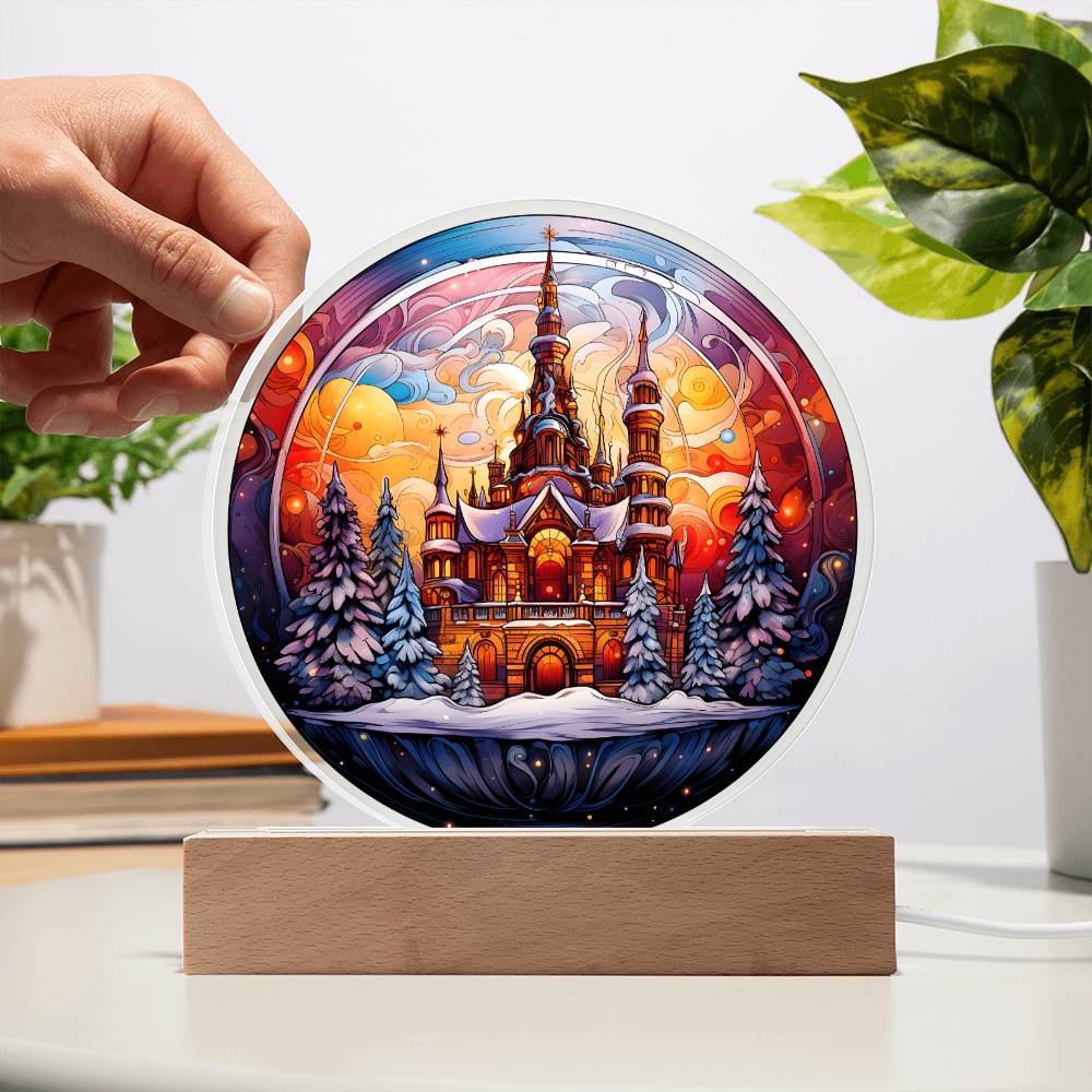 Christmas Castle-Acrylic Circle