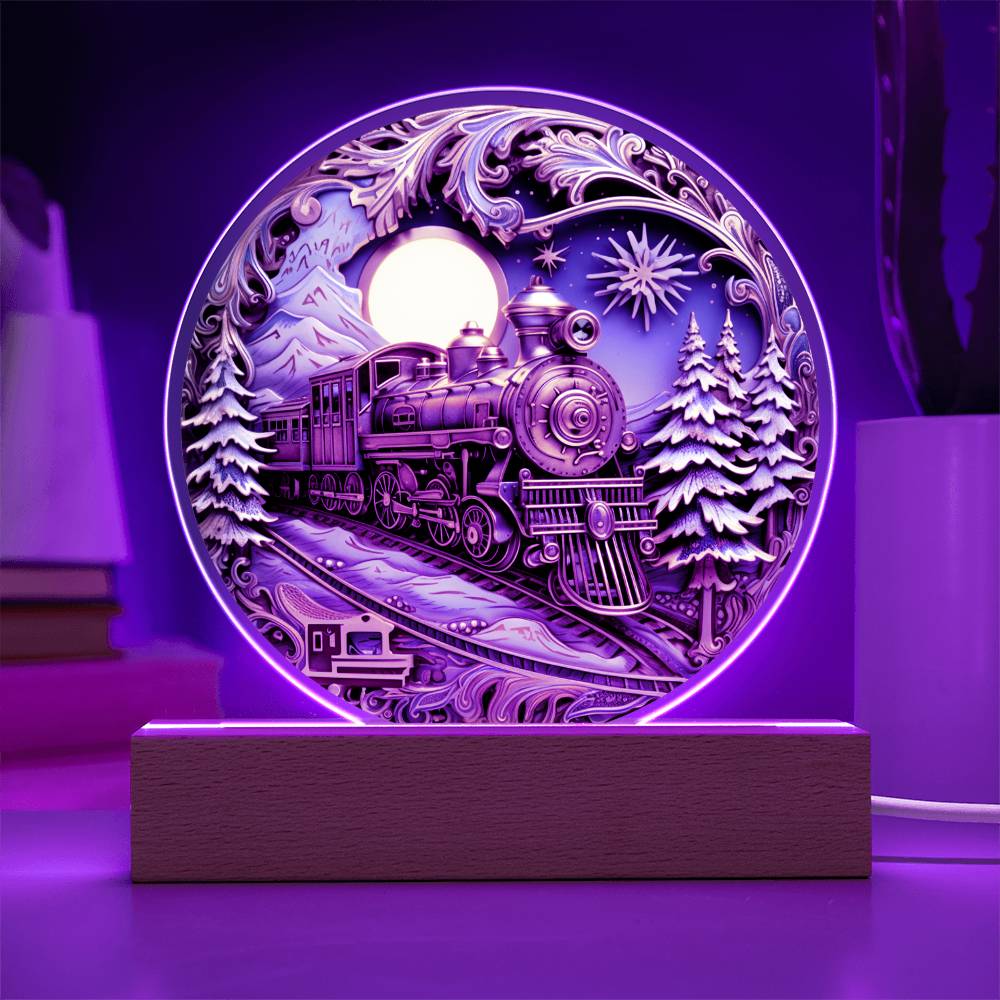 Fairy Tale Train Acrylic Circle Plaque