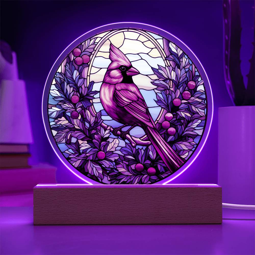 Christmas Cardinal Acrylic Circle Plaque