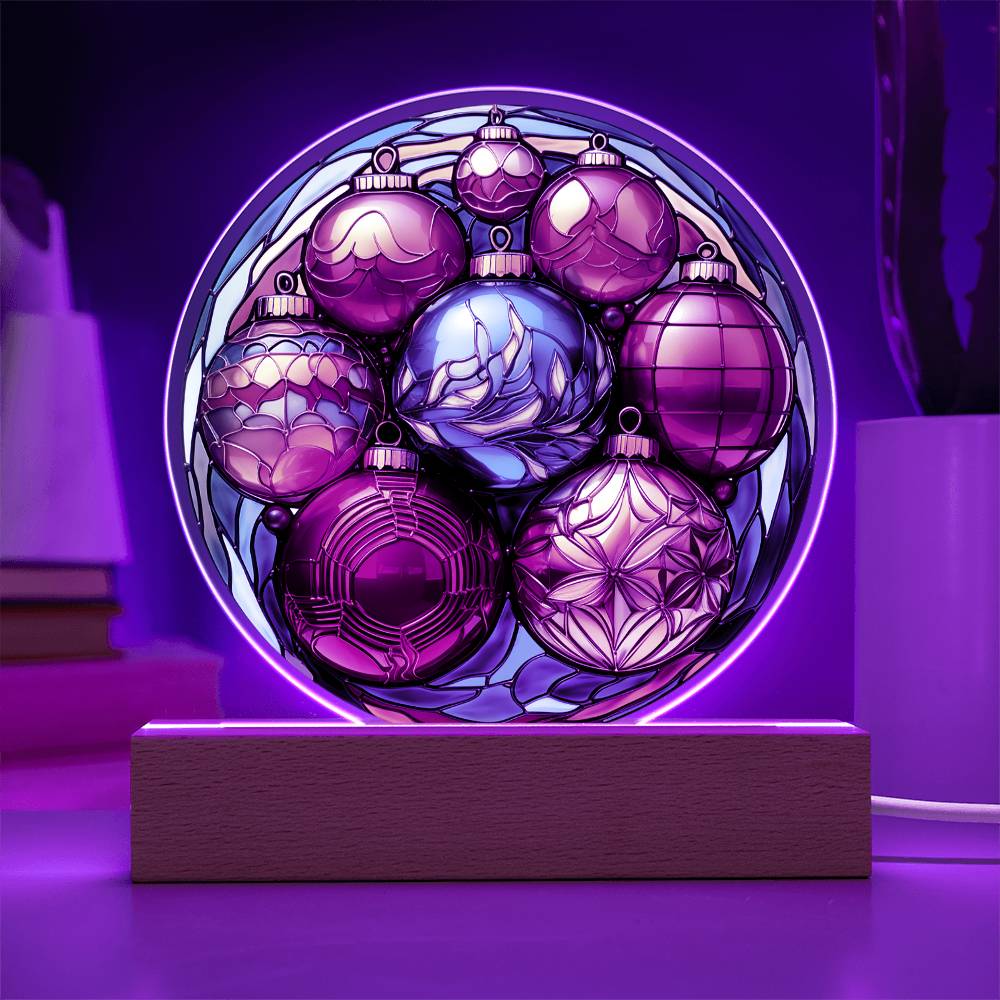 Christmas Balls Acrylic Circle Plaque
