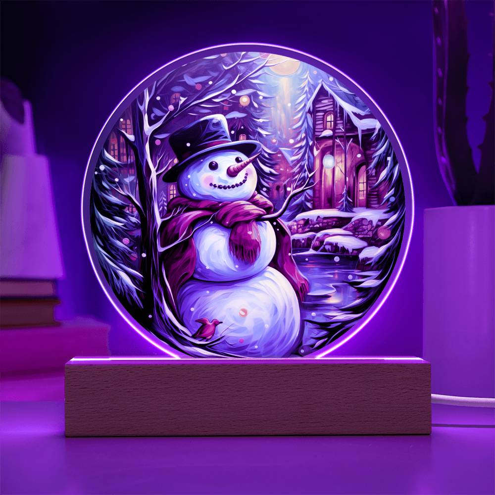 Snowman Is Feeling Acrylic Circle Plaque