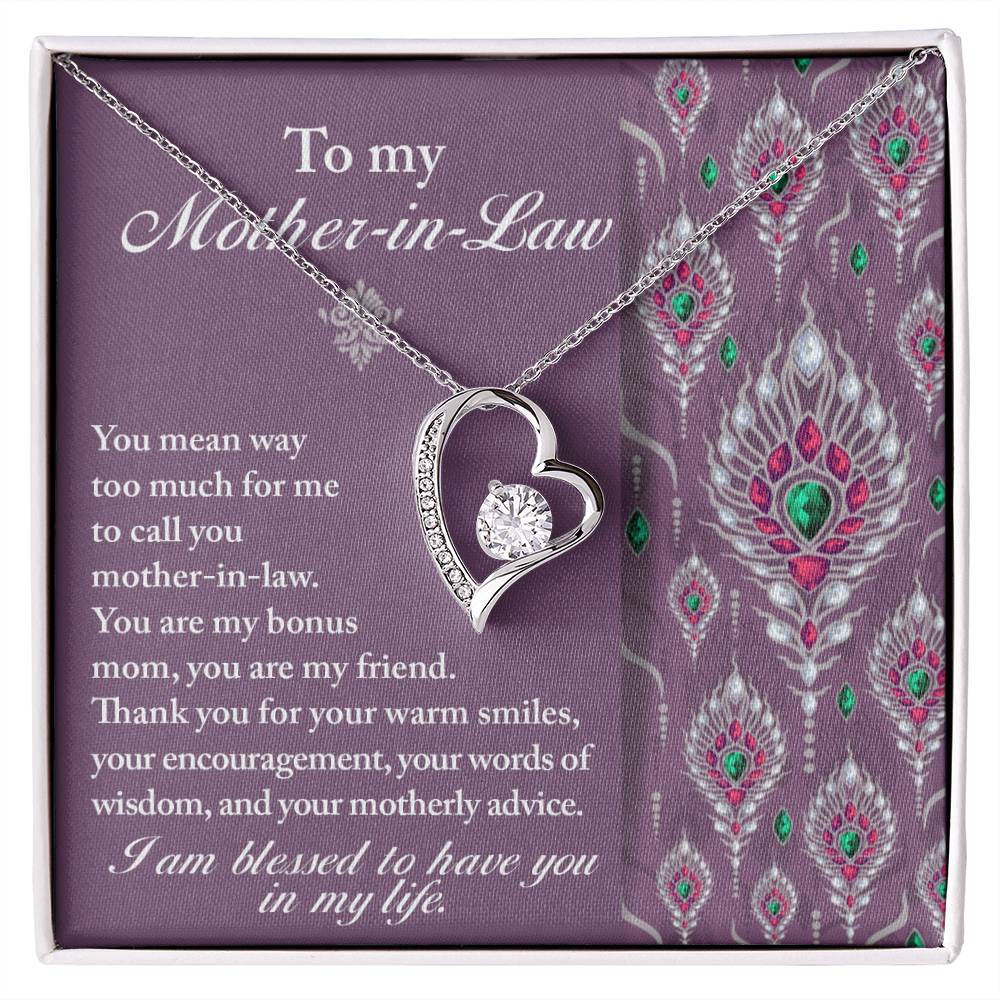 Mother-In-Law-Words Of Wisdom Forever Love Pendant Necklace