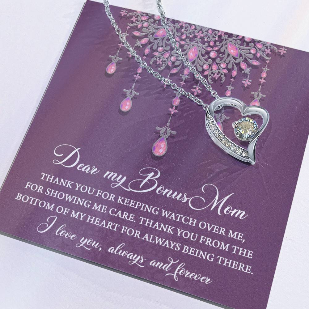 Bonus Mom-Always Being There Forever Love Pendant Necklace