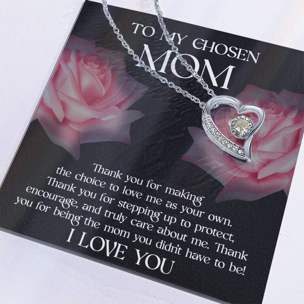 Bonus Mom-My Chosen Mom Forever Love Pendant Necklace
