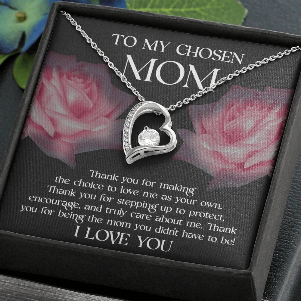 Bonus Mom-My Chosen Mom Forever Love Pendant Necklace