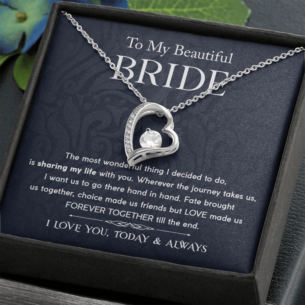 Forever Love Necklace, Beautiful Bride, Wedding Jewelry, Eternal Love, Stunning Necklace, Exquisite Craftsmanship, Elegance, Grace, Special Day, Timeless Beauty