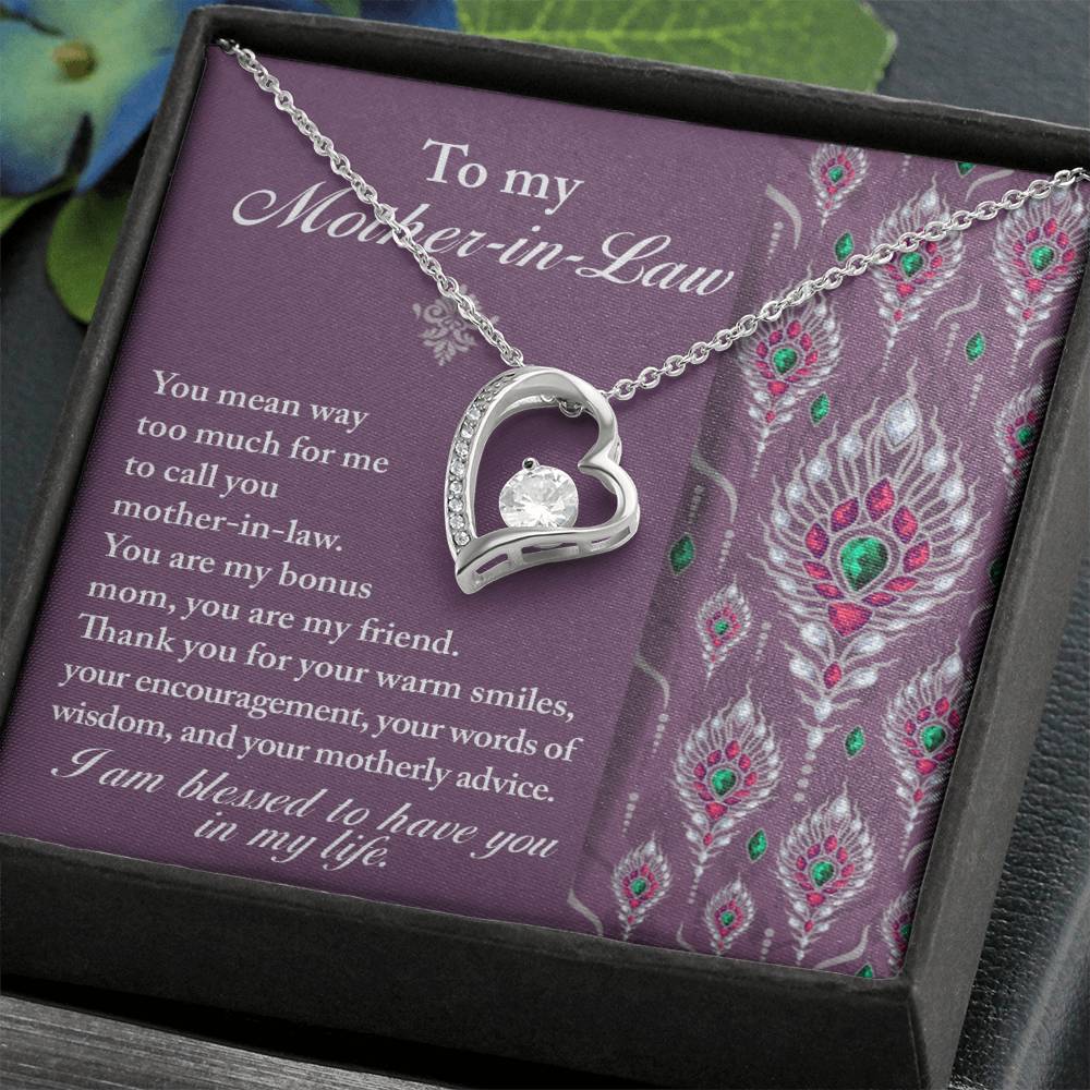Mother-In-Law-Words Of Wisdom Forever Love Pendant Necklace