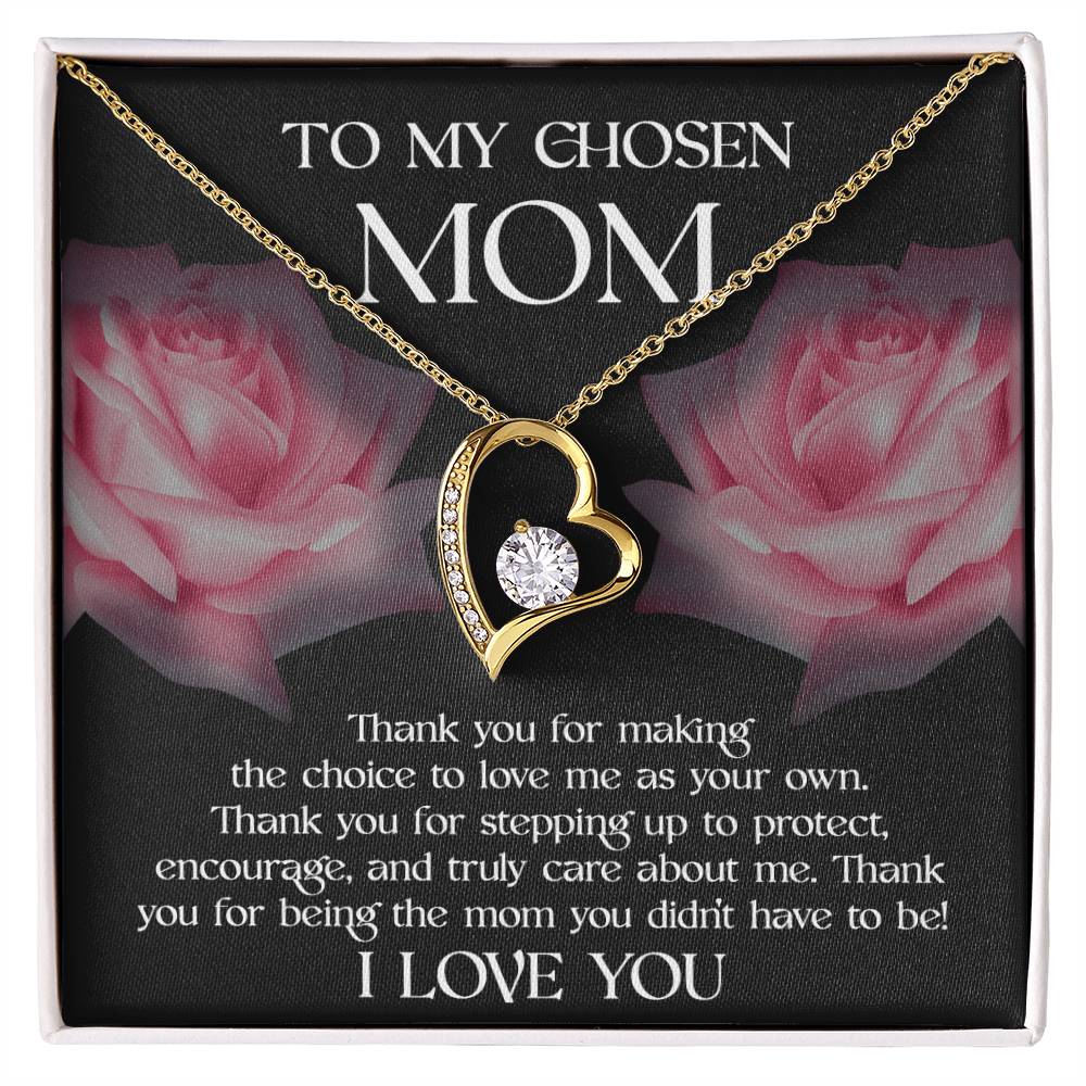 Bonus Mom-My Chosen Mom Forever Love Pendant Necklace