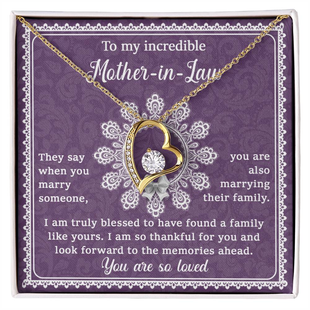 Mother-In-Law-Family Like Yours Forever Love Pendant Necklace