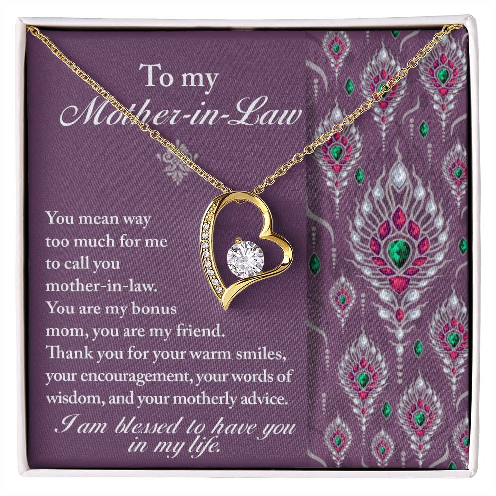 Mother-In-Law-Words Of Wisdom Forever Love Pendant Necklace