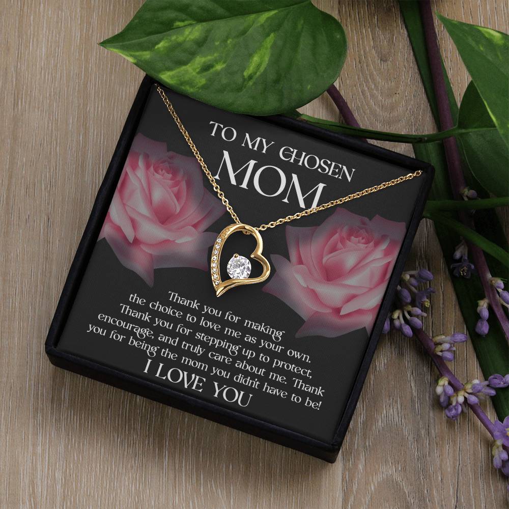 Bonus Mom-My Chosen Mom Forever Love Pendant Necklace