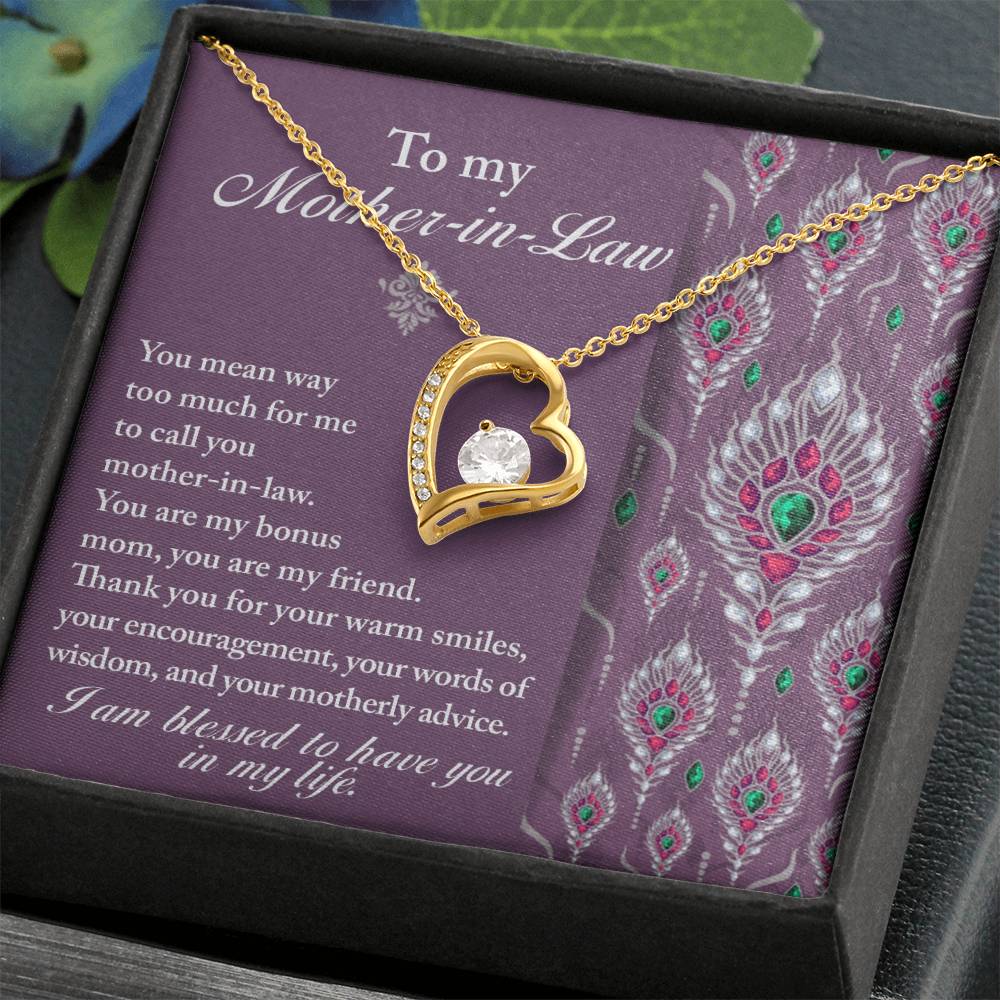 Mother-In-Law-Words Of Wisdom Forever Love Pendant Necklace