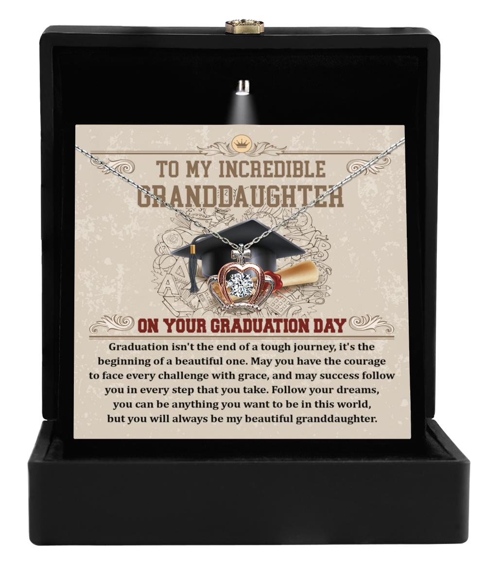 Granddaughter-Your Graduation Day - Crown Pendent Necklace