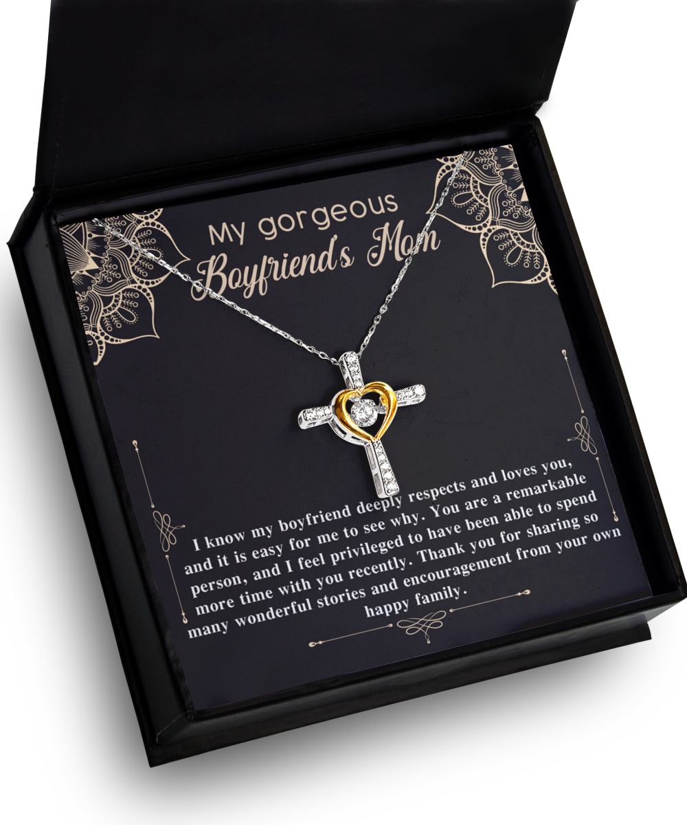 Boyfriend's Mom-Happy Family - Cross Heart Necklace