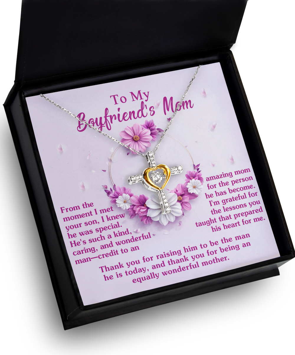 Boyfriend's Mom-Wonderful Mother - Heart Cross Necklace