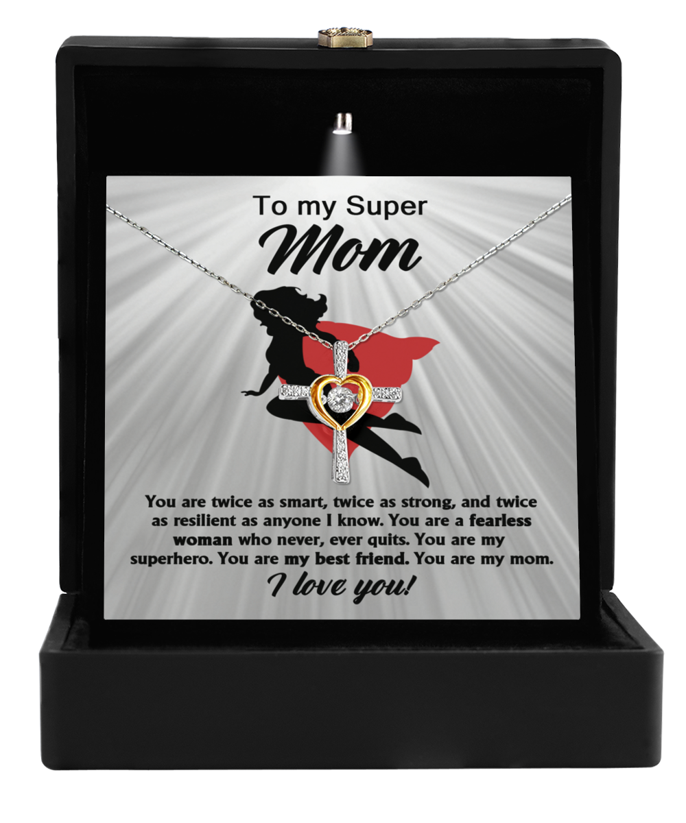 Mom-A Fearless Woman-GB - Cross Necklace