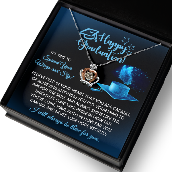 Happy Graduation-Spread Your Wings- Crown Pendant Necklace