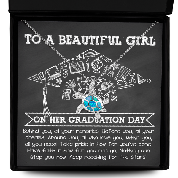 Happy Graduation-All Your Dreams - Opal Turtle Necklace
