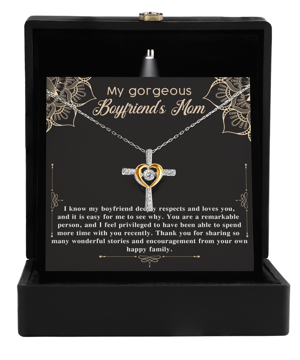 Boyfriend's Mom-Happy Family - Cross Heart Necklace